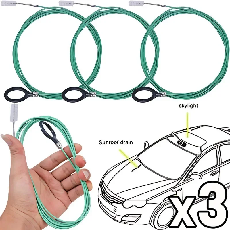 

3 м щетка для чистки сливного отверстия, гибкий автомобильный дренажный драга, скраб для чистки люка на крыше, аксессуары для инструментов, щетка для дренажной трубы в świetlik