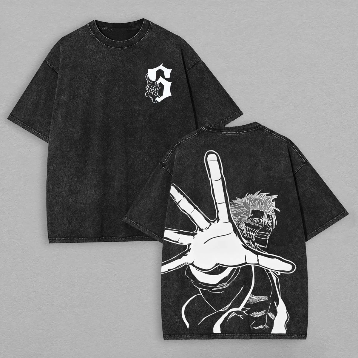 2026 BLEACH Nelly Ailu Blusa Plus Size Solta de Manga Curta com Efeito Desgastado para Homens e Mulheres, Estampa de Desenho Animado, Toda a Moda