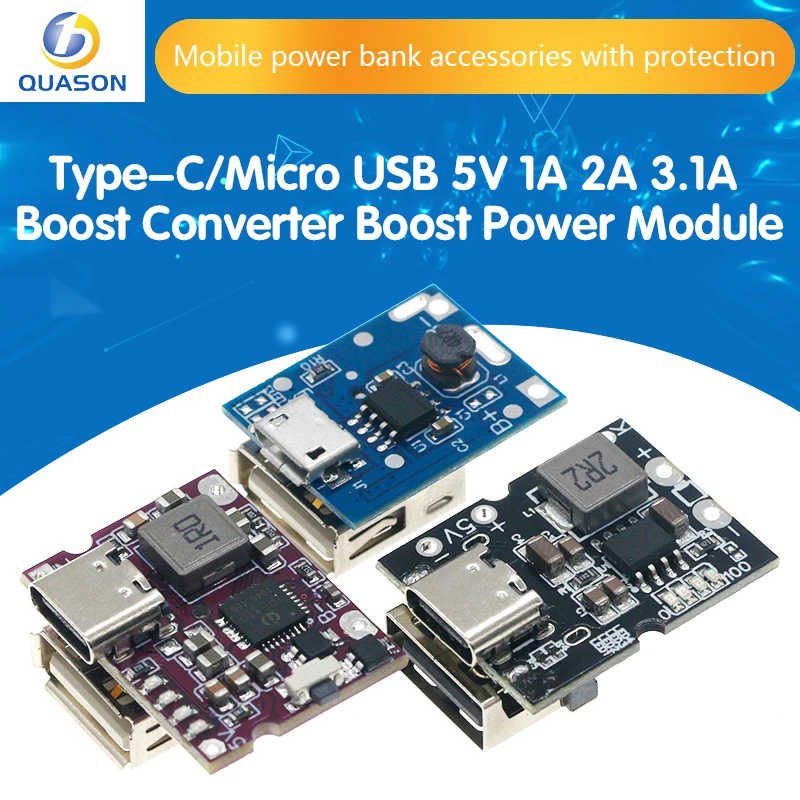 1A/2A/2.45A /3.1A usb TYPE-C/micro usb Boost Step Up Power Module Lithium LiPo Battery Charger Protection Board for DIY Charger