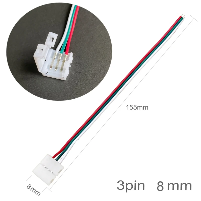 LEDライトテープ シングルヘッドコネクタ 2/3/4/5/6ピン LEDストリップコネクタ 8mm 10mm 12mm 2835 3528 5050 5730 5630 SMD LEDストリップ用