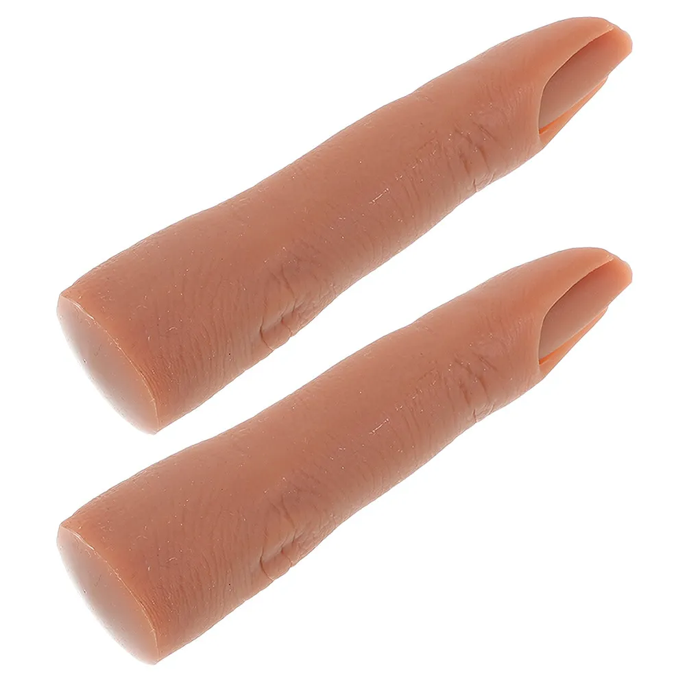 

2pcs Silicone Practice Fingers For Nail Art Training Realistic Bendable Reusable False Finger Movable Manicure Display Tool Kit