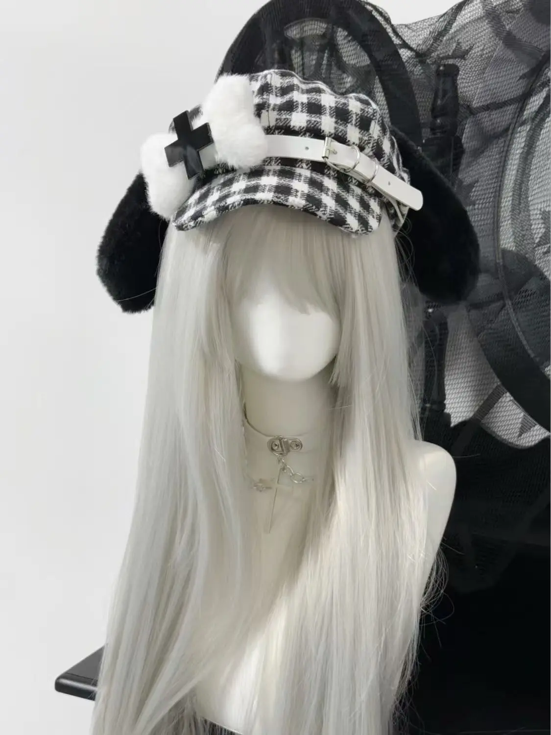 ثقافة فرعية Kawaii قبعة المرأة اليابانية Harajuku قبعة القوطية لوليتا Y2K فتاة لطيف العظام قبعات الحلو الفتيات تأثيري القبعات واقية من الشمس