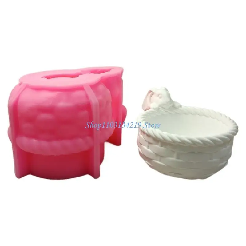 

N5KC Корзина с кроликами, силиконовые формы из смолы для свечей, мыла, шоколадных конфет, футляр для ювелирных изделий