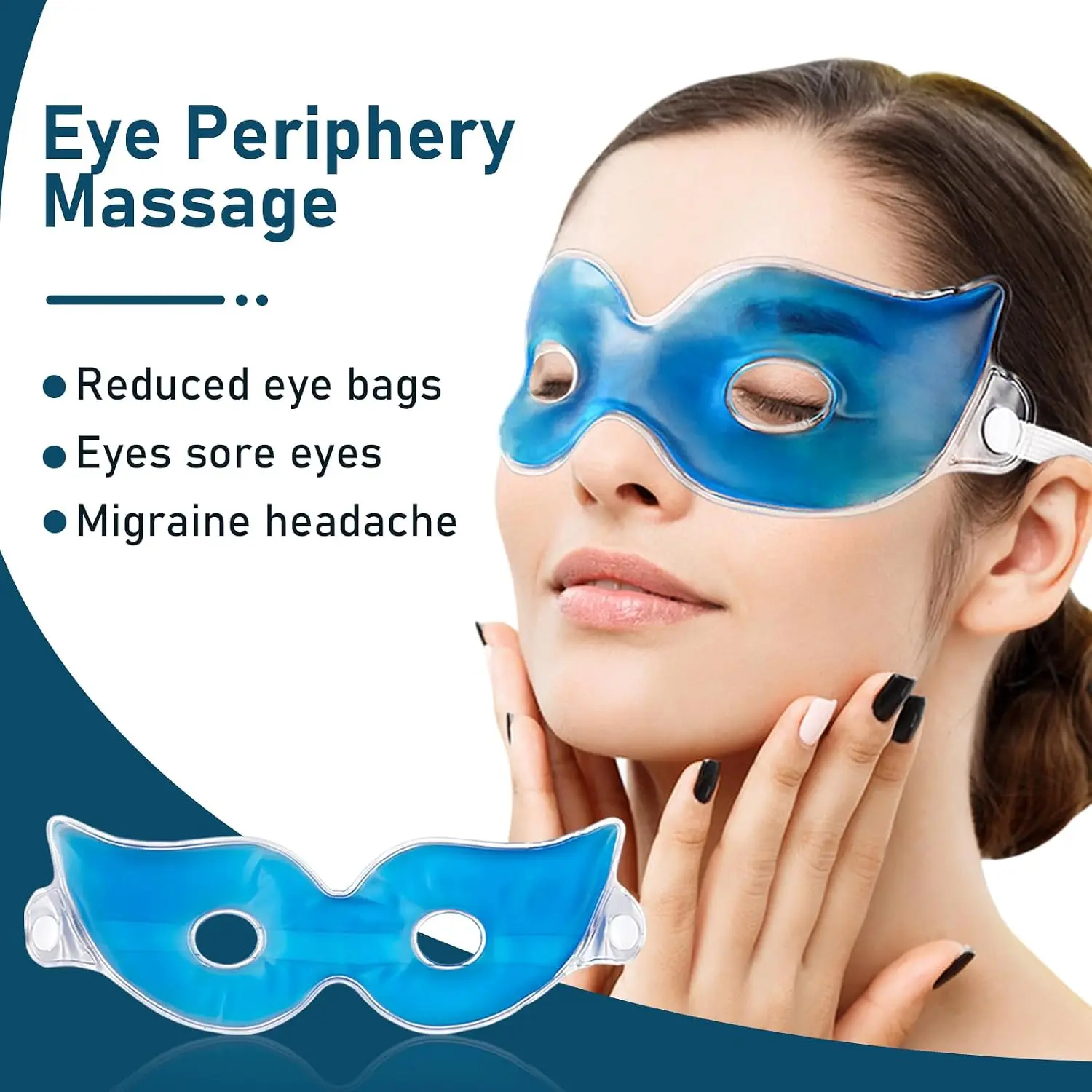 Cooling Eye Mask Gel Ice Pack Reusable Cooling Eye Pads Eye Hot Cold Treatment for Redness Pain Relief Relax Ice Pack