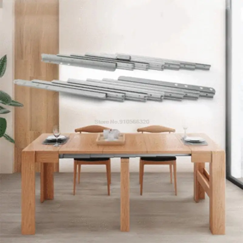 

1.8M/2.5M Cabinet Folding Table Telescopic Track Small Home Multifunctional Desk Bar Telescopic Slide Hardware Accessories