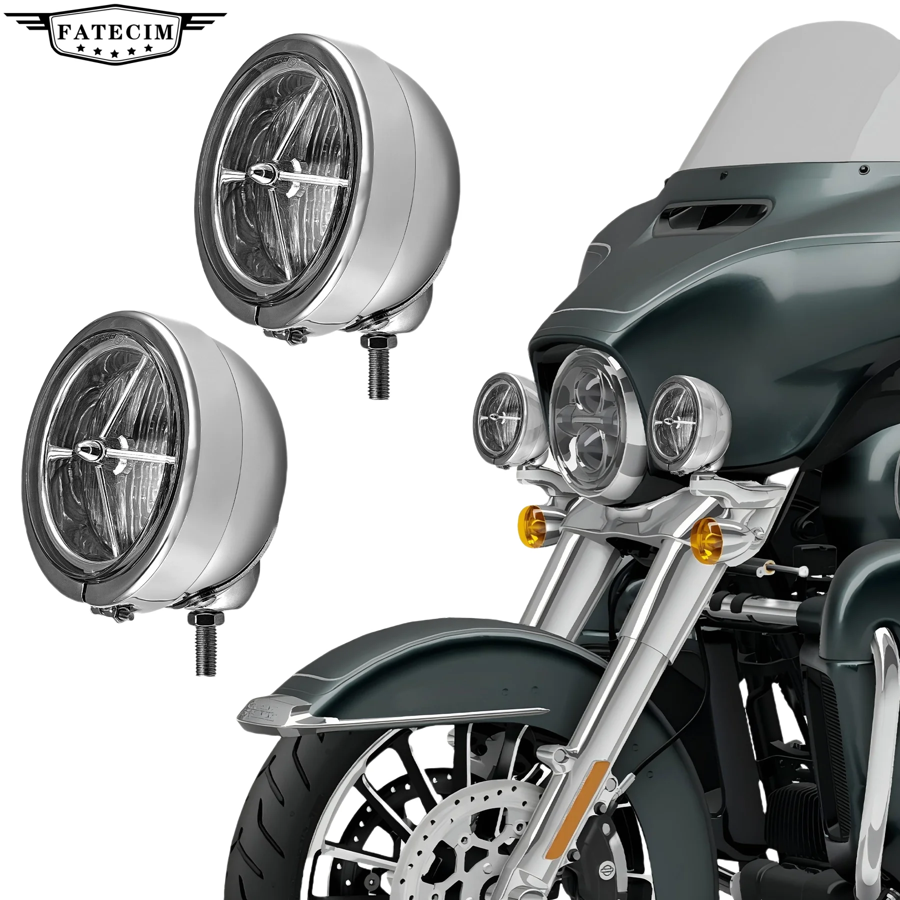 Motocyklowe światło przeciwmgielne LED 4,5" H3 Światło przeciwmgielne do jazdy punktowej dla Harley Bobber Softail Road King Custom Yamaha Suzuki