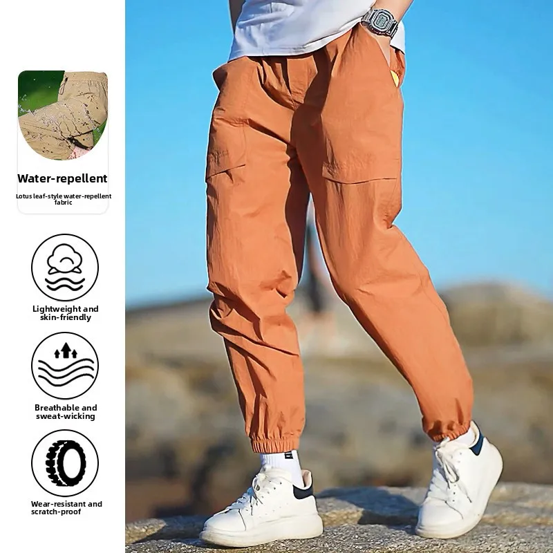 

Outdoor Hiking Windproof Water-resistant Spring Autumn Workwear Trousers Casual Sports Sle Nylon Fabric Breathable Pants