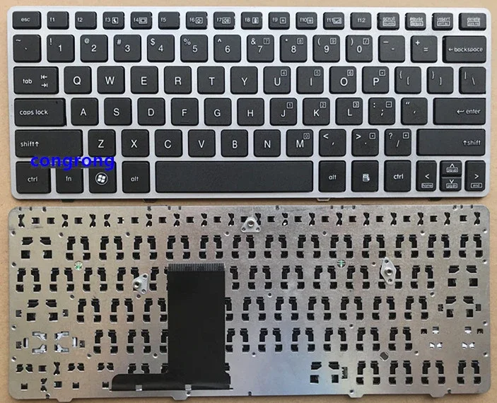 FOR HP EliteBook 2560 2560p Laptop Keyboard US Silver frame 696693-001 691658-001
