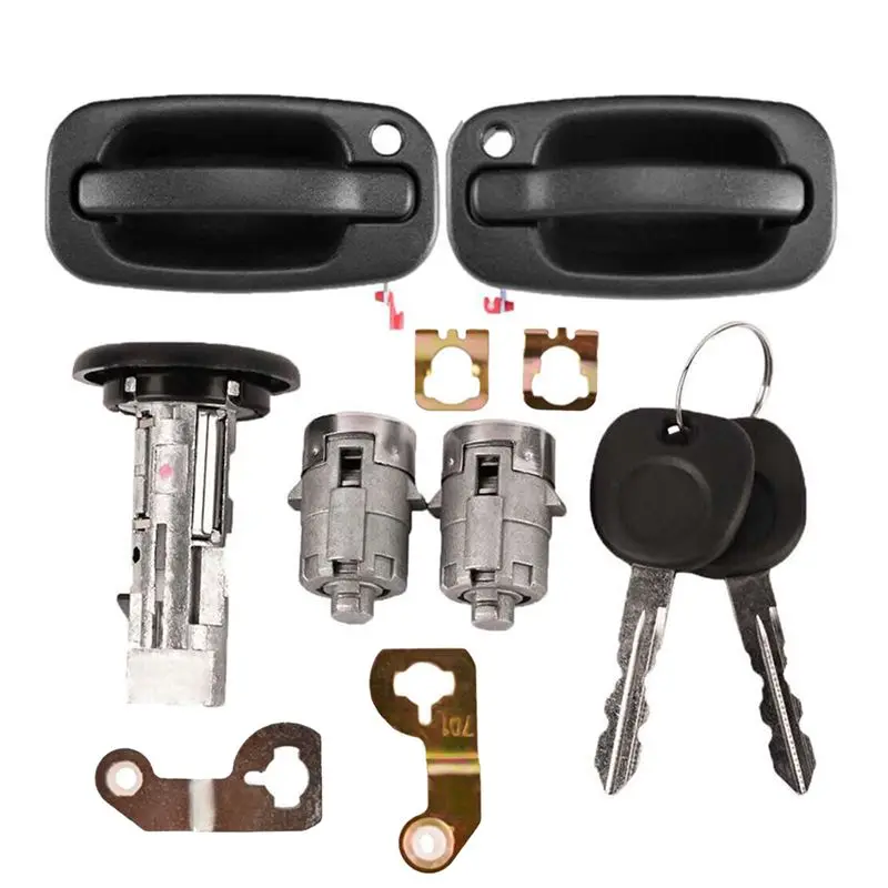 

Автомобильный замок зажигания, цилиндр, комплект дверного замка с ключами 15298924 15034985L для Chevy Silverado 1500 2500 1999-2006, детали-A74F