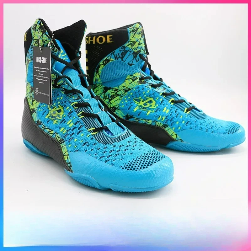 

2025 New Men Women Wrestling Shoes Luxury Brand Boxing Shoes Big Boy Breathable Fighting Shoes for Unisex Gym Training Shoe