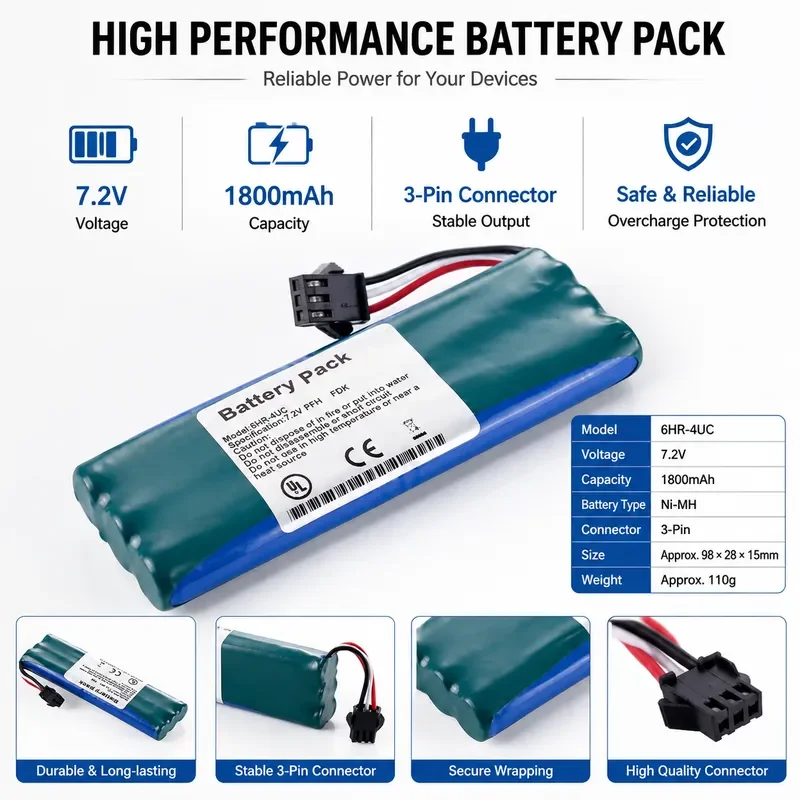 Replacement Battery for Doppler 6HR-4UC FD-390 Monitor High Capacity Rechargeable Power Supply Compatible with Medical