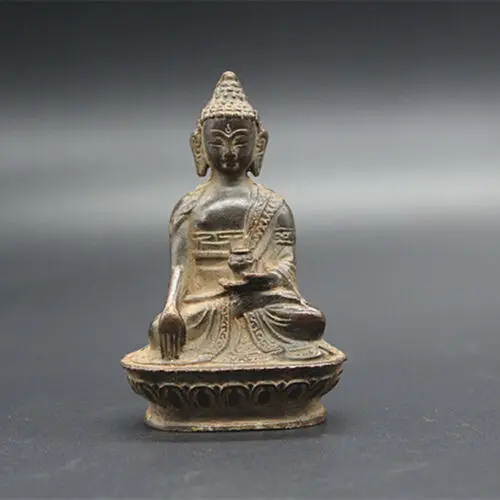 Beautiful Old Tibet Tibetan Bronze Buddha Statue - Exorcism for Peace & Wealth - Buddhism Artifacts Collectible
