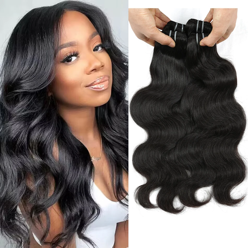 Body Wave Super Double Drawn Human Hair Bundles Brazilian Extensions Virgin Cuticle Aligned 100% Human Hair Weave Bundles Deal