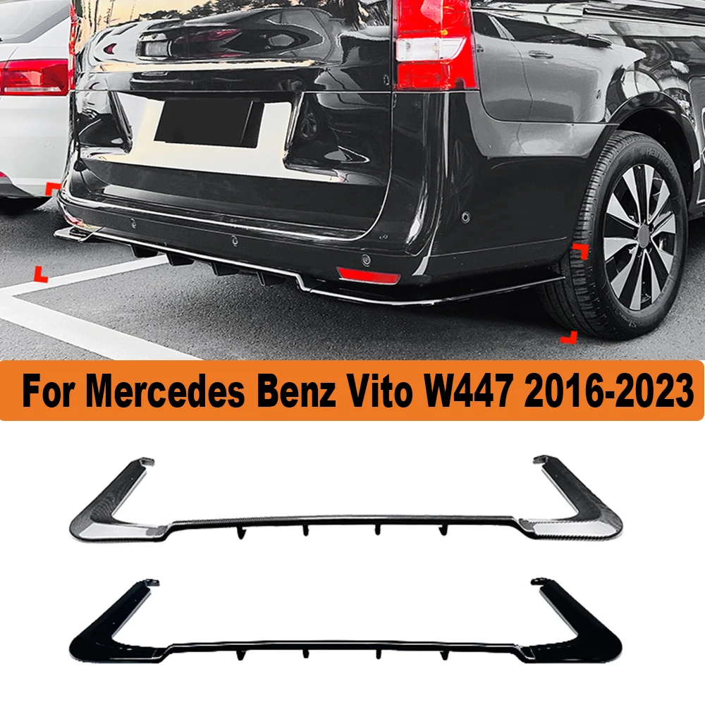 

For Mercedes Benz Vito W447 2016-2023 Rear Bumper Lip Diffuser Spoiler Splitter Protector Car Styling Auto Accessory Decoration