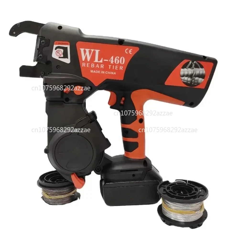 WL-460 Double Line เครื่องเข้าเล่มเหล็กเส้นอัตโนมัติแบบชาร์จไฟได้เครื่องมือเข้าเล่มเหล็กเส้นก่อสร้าง