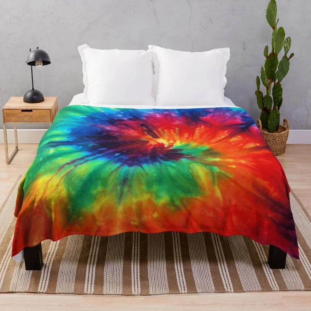 

Tie Dye Rainbow Throw Blanket Stylish Warm Blanket for Living Room Bedroom