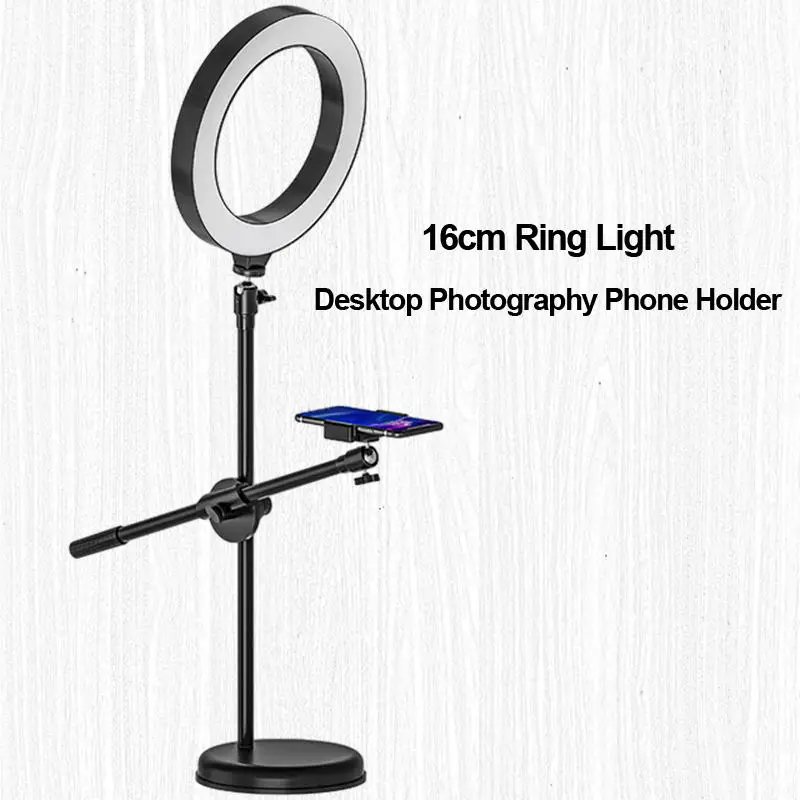 Support de téléphone portable pour photographie professionnelle, lumière circulaire à LED pour diffusion en direct, lumière de remplissage pour prise de vue