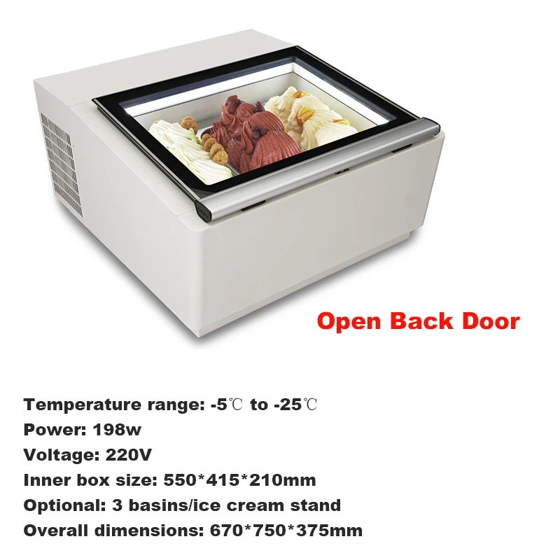 الفريزر الآيس كريم الحلوى التجاري سطح المكتب الآيس كريم المجمدة تعويم خزانة عرض مخصصة الفريزر