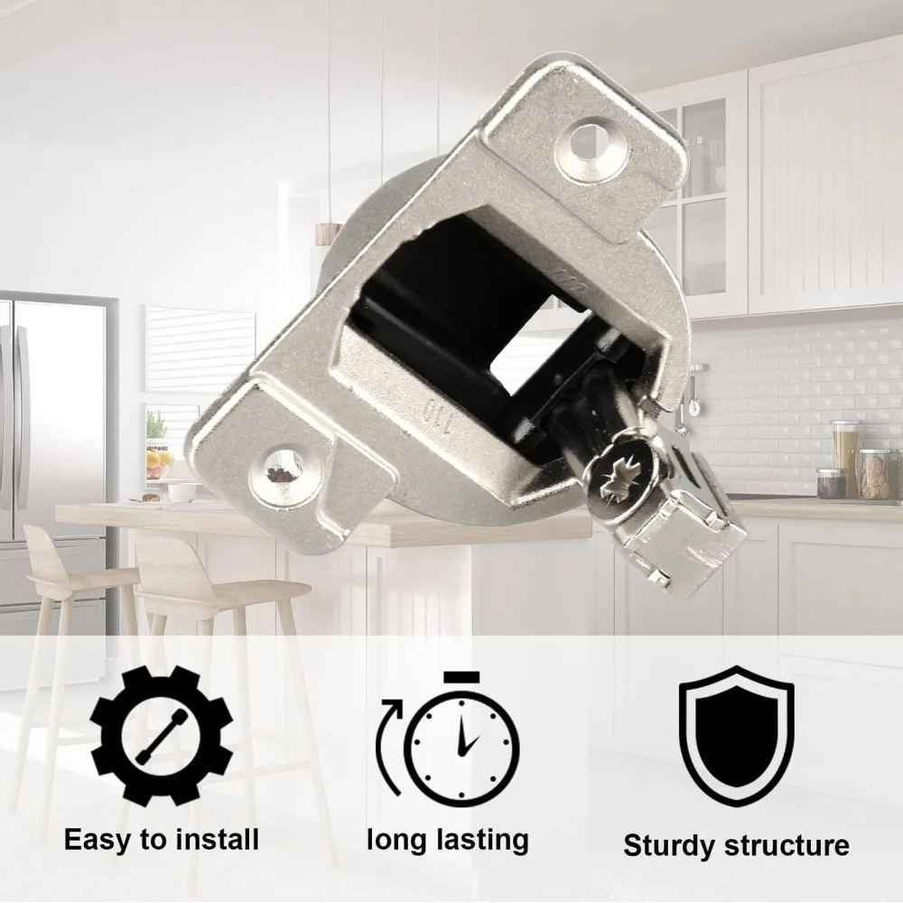 Professional 110 Degree Cabinet Door Hinges Stainless Steel Screw-in Self-Closing Hinges Compact Hinge Replacement Home Use