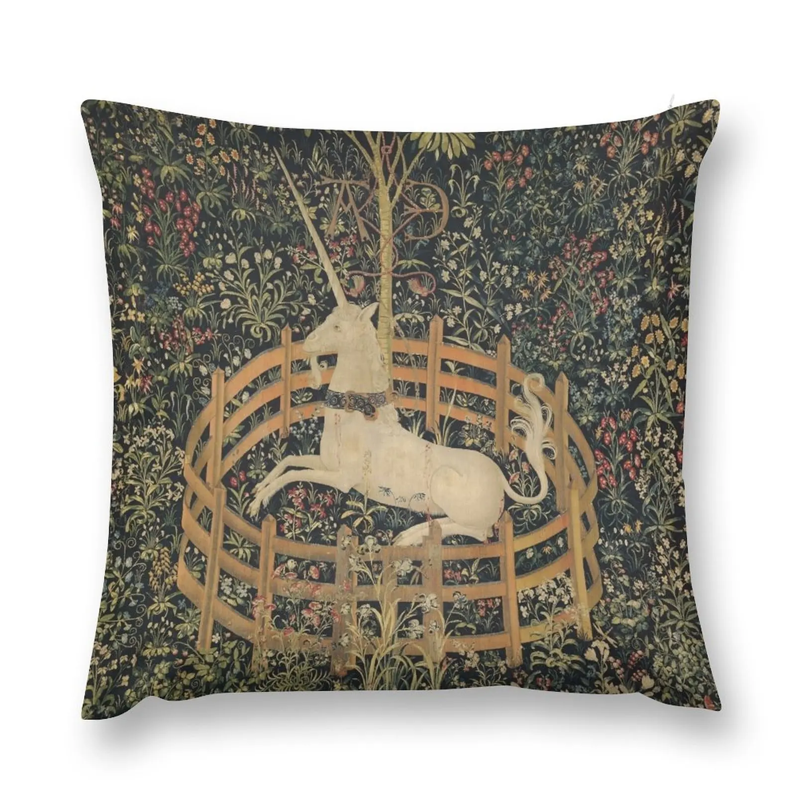 The Unicorn in Captivity Throw Pillow Sitting Cushion Cushion Child Plaid Sofa