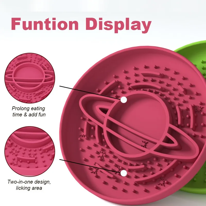 Dog Slow Food Bowl Licking Plate Silicone Help Healthy Round Anti-choking Thickened Pet Food Bowl Pet Feeders Training Products