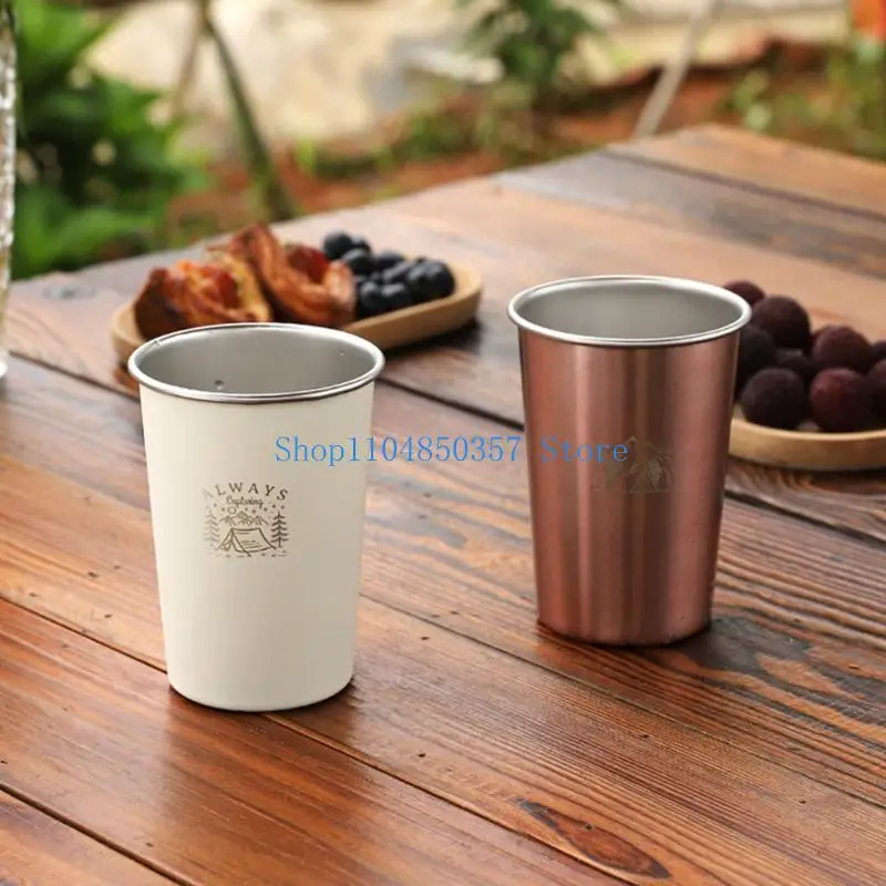 5ASD أكواب التخييم من الفولاذ المقاوم للصدأ لقهوة الشاي في الهواء الطلق استخدام مضغوطات مضغوطة الصدأ تحمل كوبًا سهلاً #2