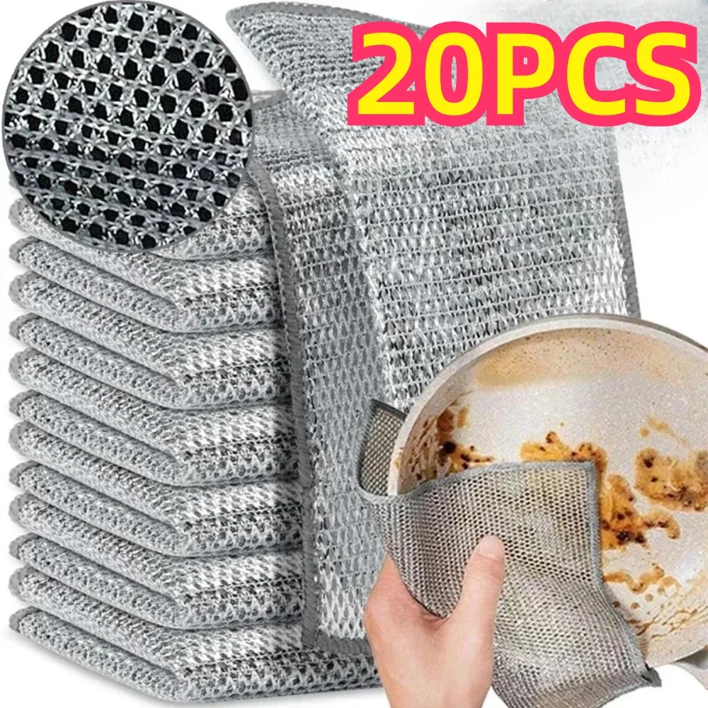 

Household Magic Cleaning Cloth, Home Cleaning Rags, Thicken Kitchen Dish Pot Washdishing Cloths Non-Stick Towel Clean Tools