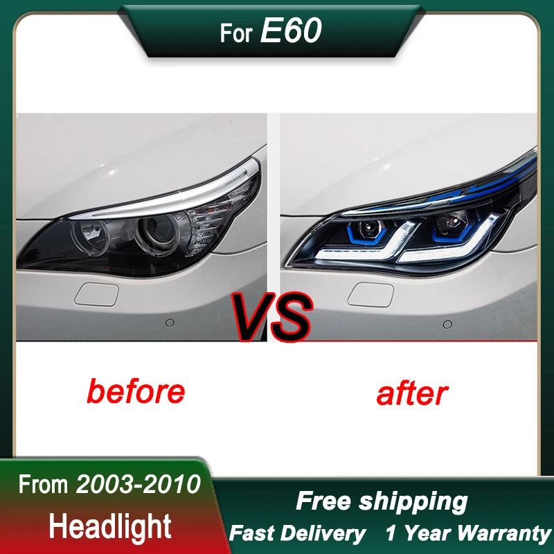 Car Headlights For BMW 5 Series E60 2003-2010 Upgrade to new style FULL LED Head Lamp  DRL Head Lamp Front light Assembly