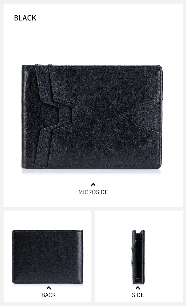 SCHLATUM Vordertaschen-Geldbörse für Herren, schmal, leicht, RFID-blockierend, echtes Leder, zweifach faltbar, dünne Geldbörse mit 10 Kartenfächern – Detail 10