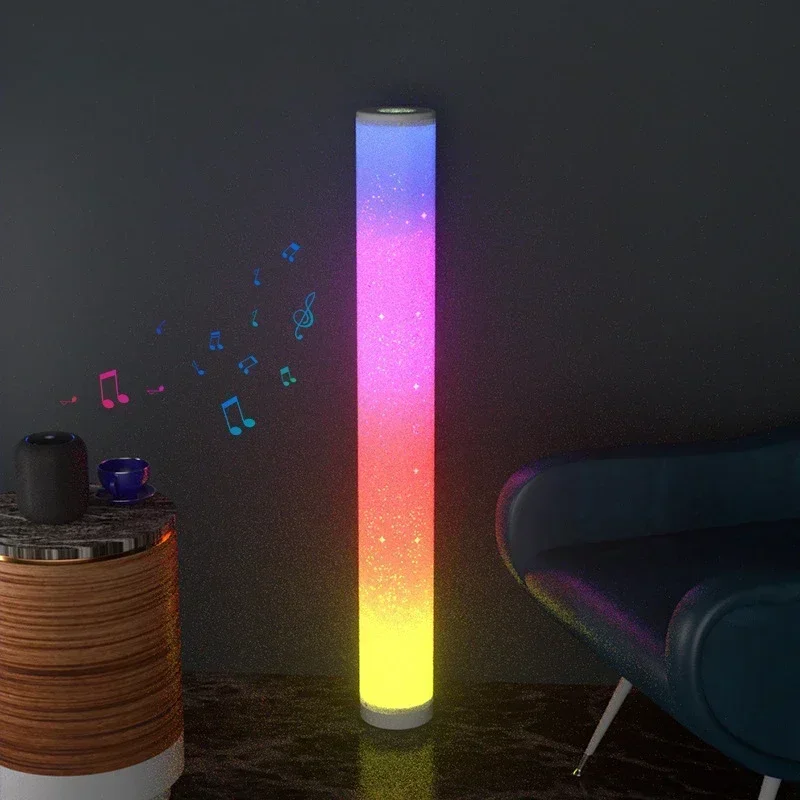 Lampadaire d'angle RVB à intensité variable avec musique, télécommande intelligente, lumière atmosphérique moderne