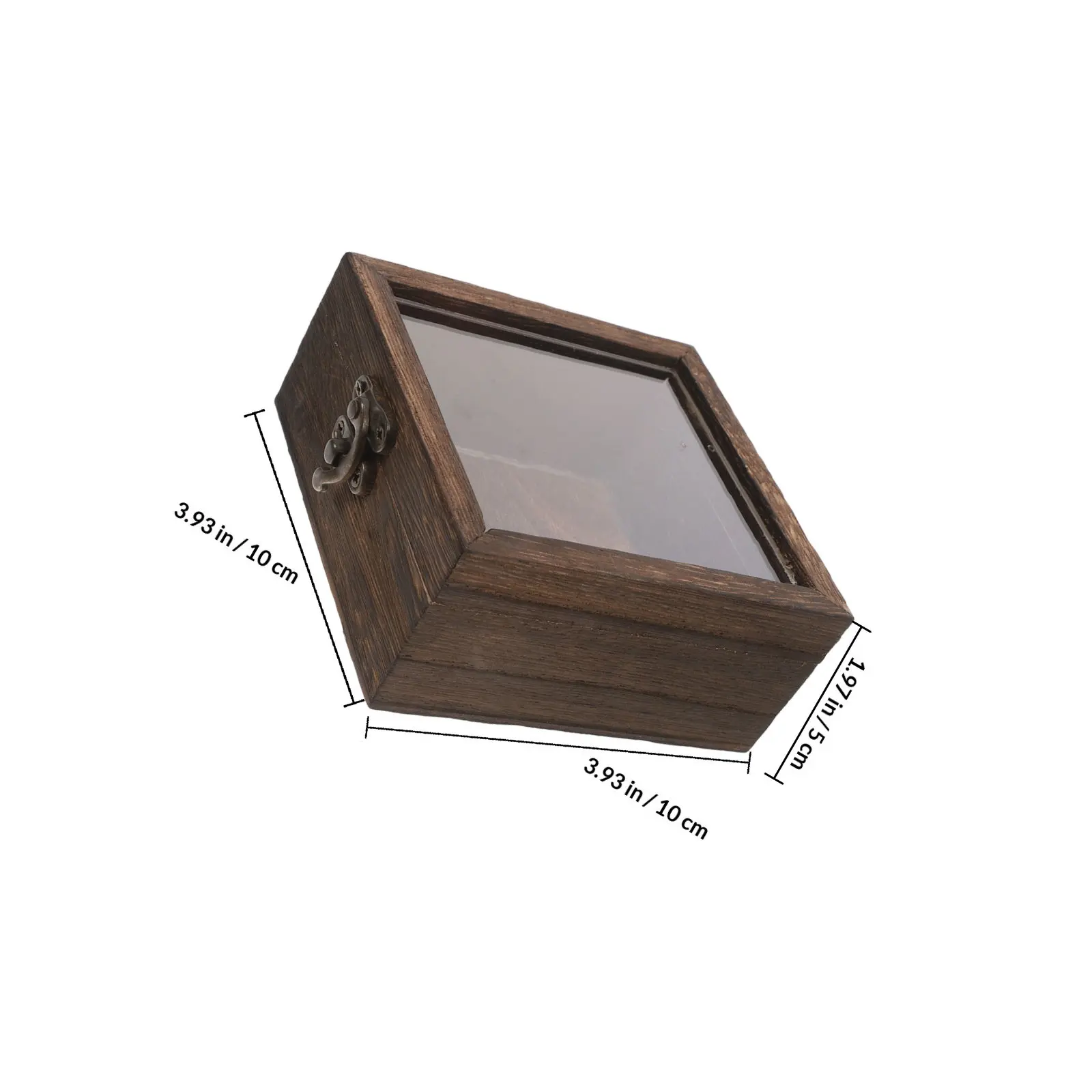 Rustic Wooden Display Case Flip Top for Insect Specimen Butterfly Rock Pressed Flower Shadow Box Memory Keepsake Craft
