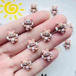 30 Pcs New Lovely Mini Kawaii Cartoon Little Grizzly Bear Resin Scrapbook Diy Jewellery Hairpin Accessories Decorate Craft A99