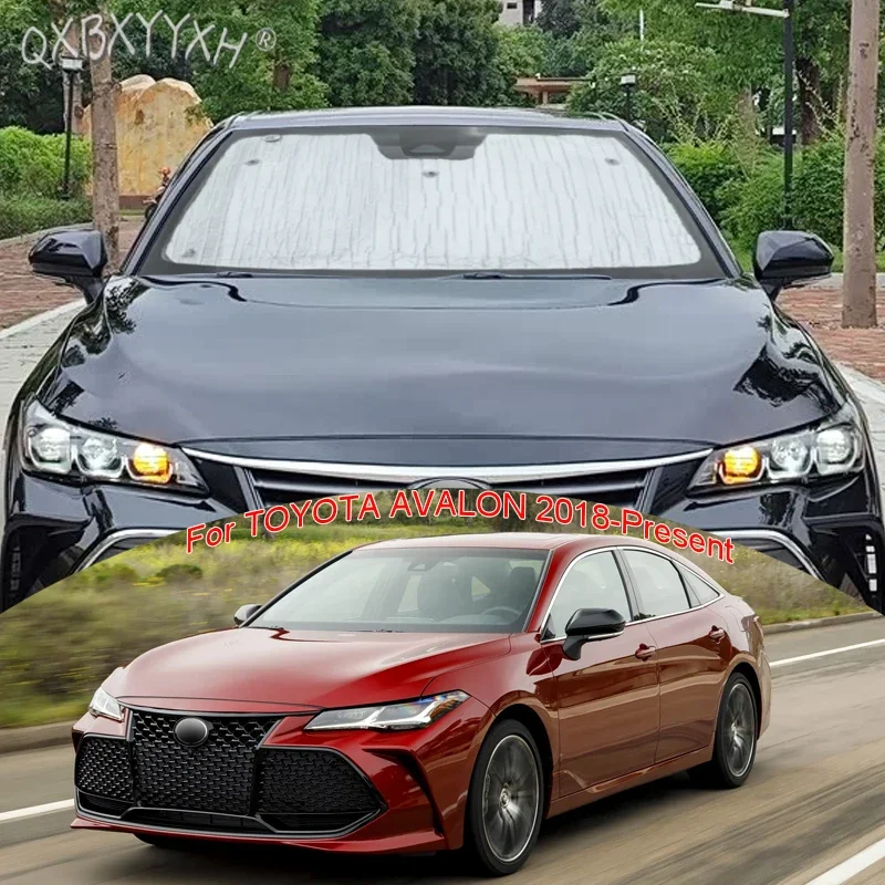 Car Aluminum Foil Foldable Sun Shade Cover For Toyota AVALON 2018-Present Auto UV Heat Insulation Windshield Sunshades Accessory
