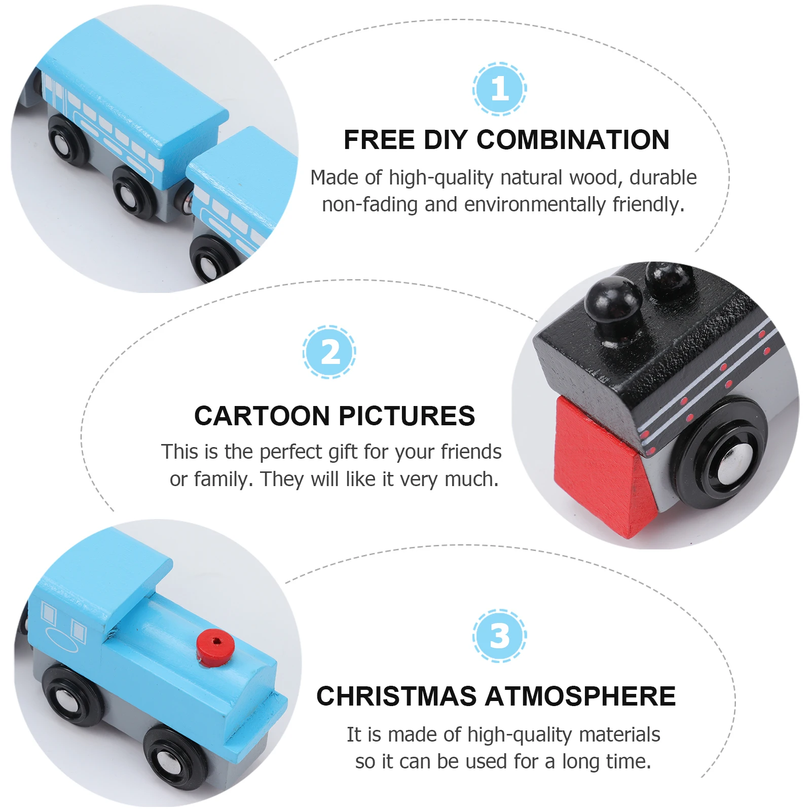 

6 Pcs Wooden Splicing Train Kids Plaything Toy Children Puzzle Toys Educational