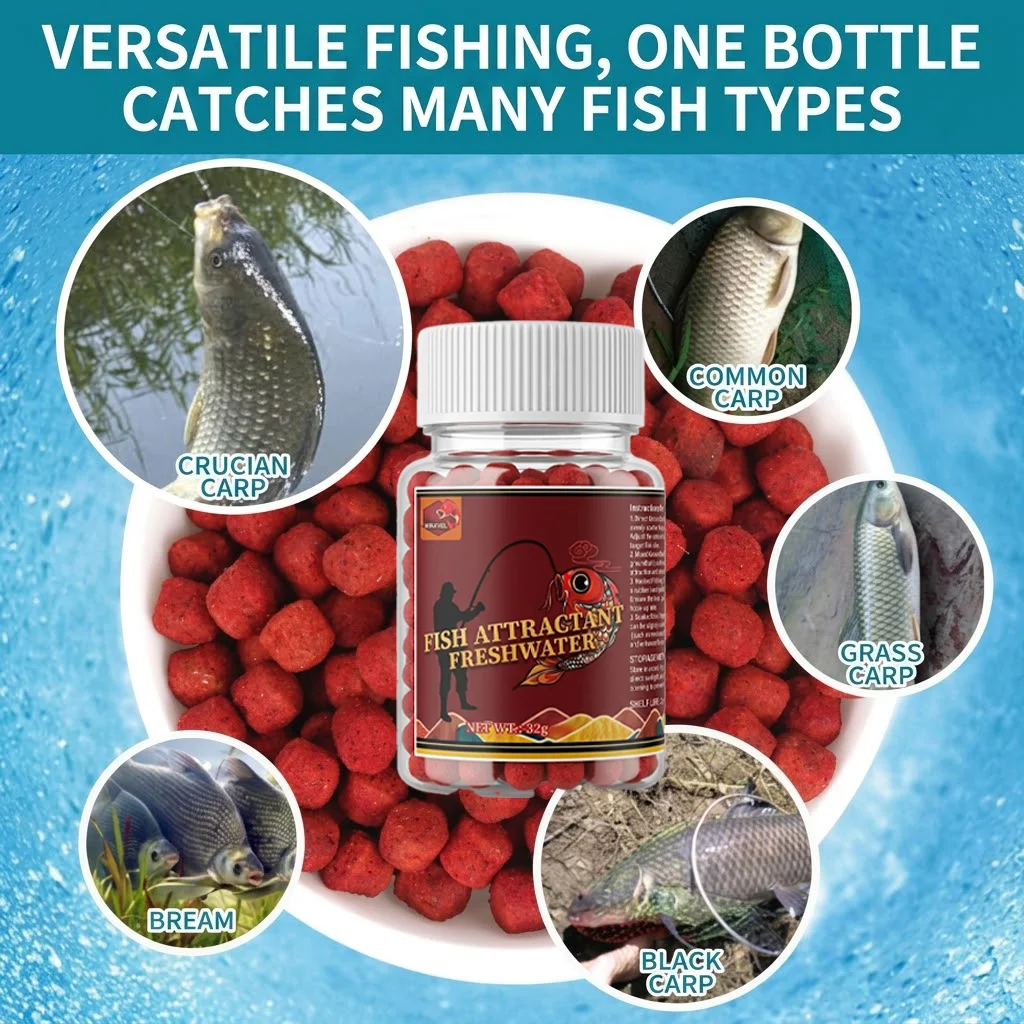 Cebo de Pesca en Pellets de 32g, Alto en Proteínas, para Carpas y Peces de Agua Dulce, Atractivo, Cebo Duro y Duradero para Pesca en Ríos, Lagos y Estanques