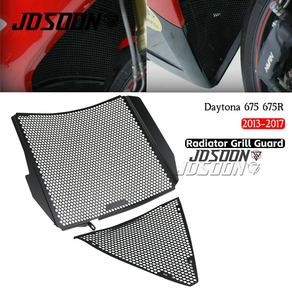 Motorcycle Accessories Aluminum Radiator Grille Guard Cover Protector For Daytona 675 R 675R 2013 2014 2015 2016 2017