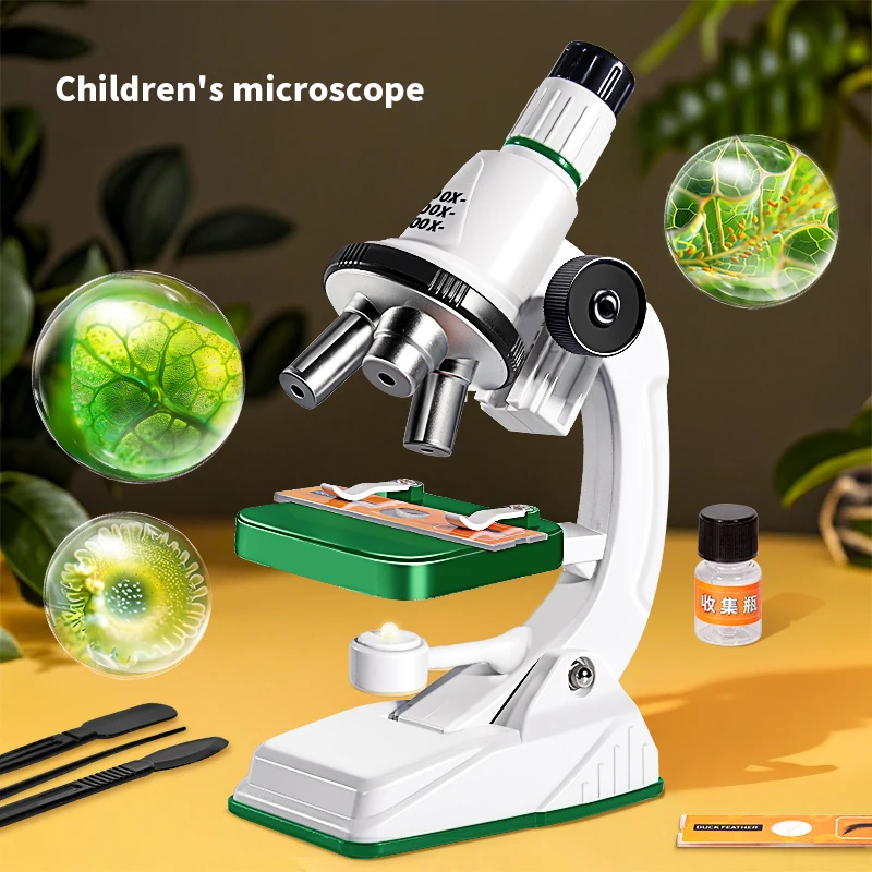 Kids Educational Science Microscope Toy STEM Learning Kit for Student Children Science Experiment Tool 3Years Birthday Gift