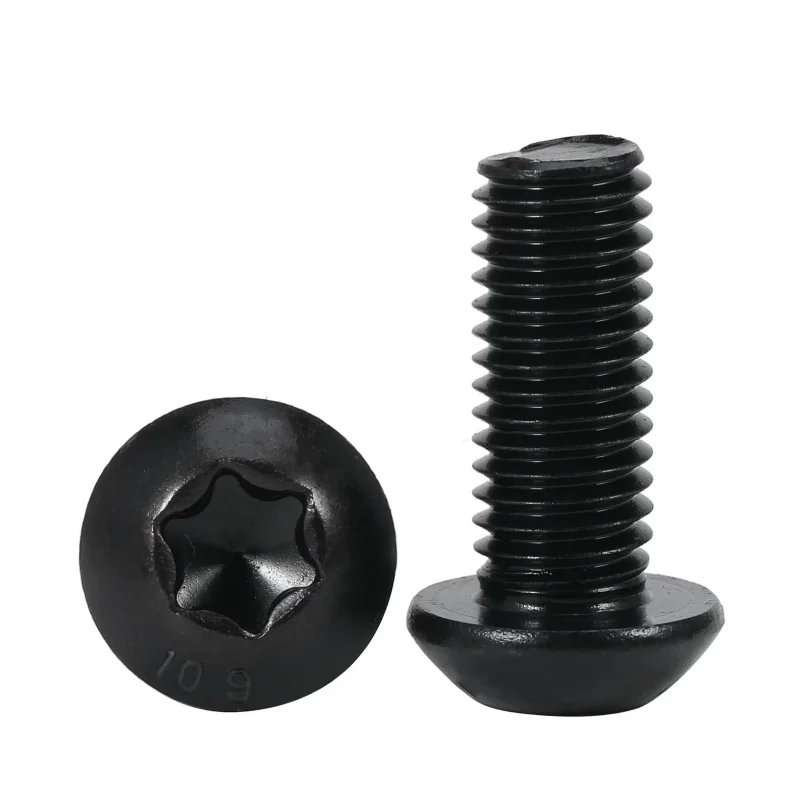 Black Torx Screw M3 M4 M5 M6 M8 M10 Grade 10.9 Steel Six-Lobe Torx Head Flat Countersunk/Button Head Screws Tamper Proof Bolts