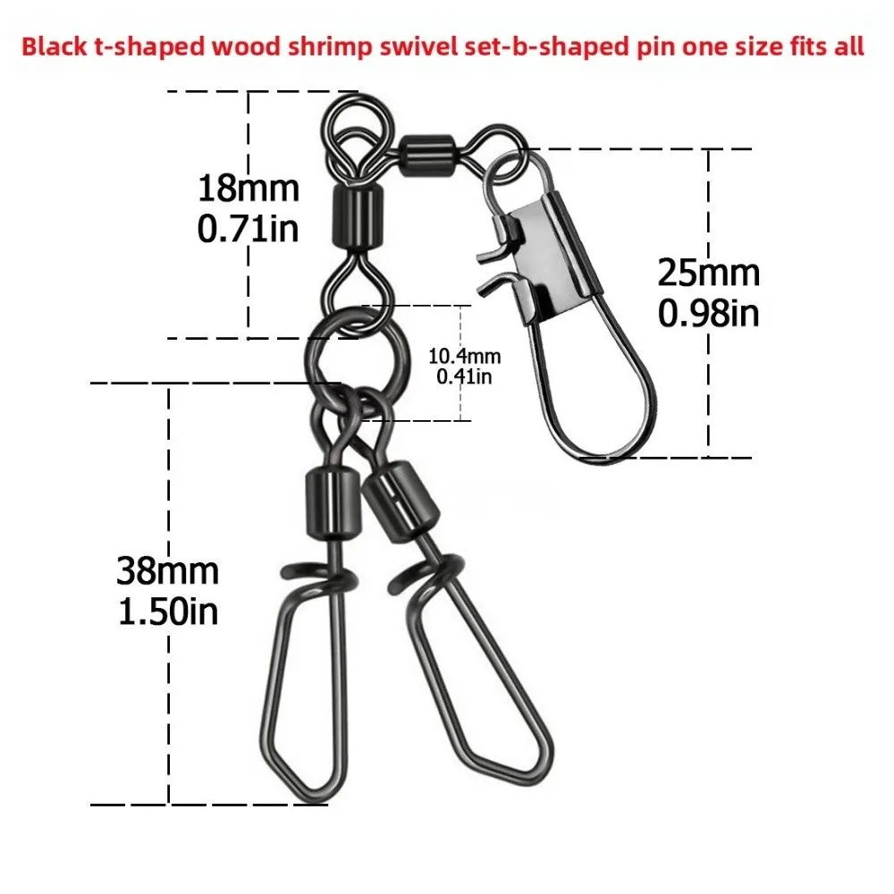 

5pcs Luminous Design Fishing Pin Connector Connector Type Swivel Mechanism Squid Swivel A Type/B Type Snap Hard Bait