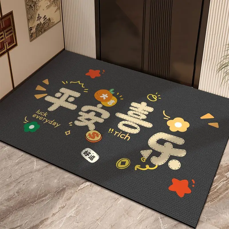 

Anti-Slip Entrance Door Mat Silicon Dinosaur Pattern Home Decor Mat Modern Chinese Sle Easy to Clean Dust Removal Mat
