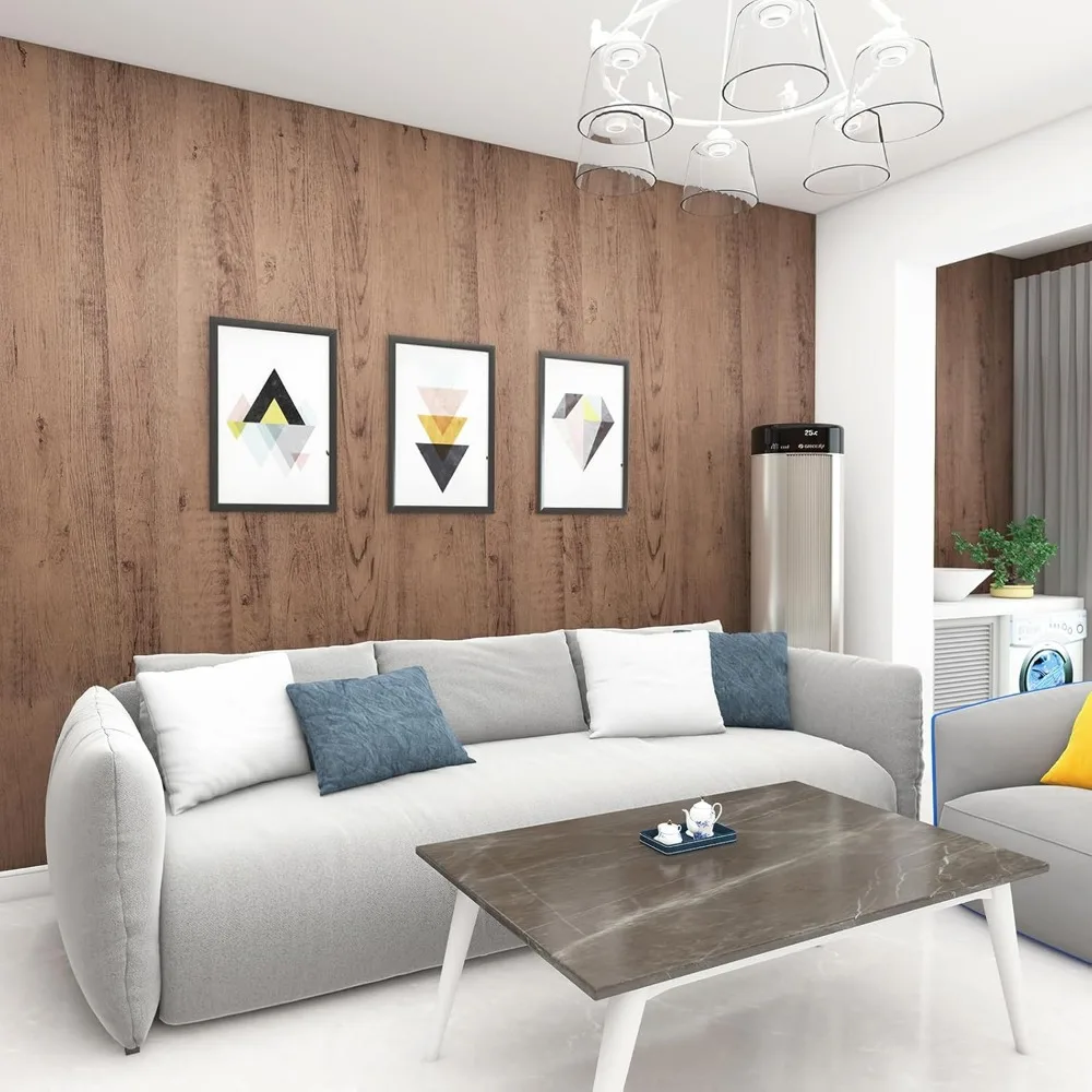 كبير بني داكن الخشب الحبوب قشر وعصا خلفية مقاوم للماء للإزالة ذاتية اللصق 48x196 بوصة ورق اتصال الخشب الصناعي fo