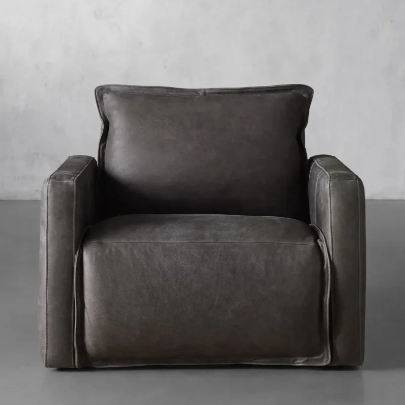 

Кожаное спортивное кресло для ленивой гостиной с высокой спинкой