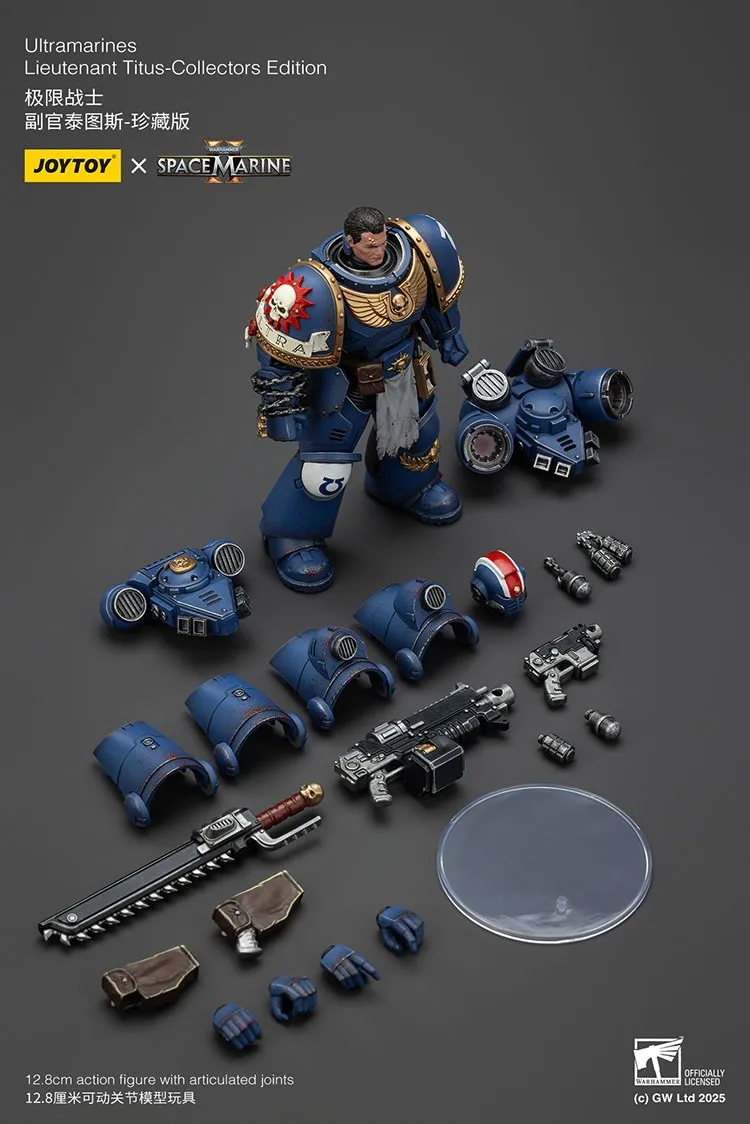 JOYTOY Warhammer 40K Ultramarines Lieutenant Titus-Collectors Edition ตัวเลขการกระทําคอลเลกชันตุ๊กตาของขวัญตกแต่งเดิม