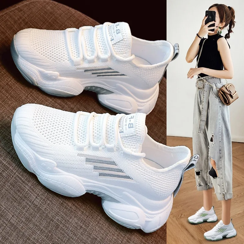 Sneakers for Women Shoes Breathable Running Shoes Casuall Sport Shoes Female Fashion Light Platform Sneakers Increase Height 6cm