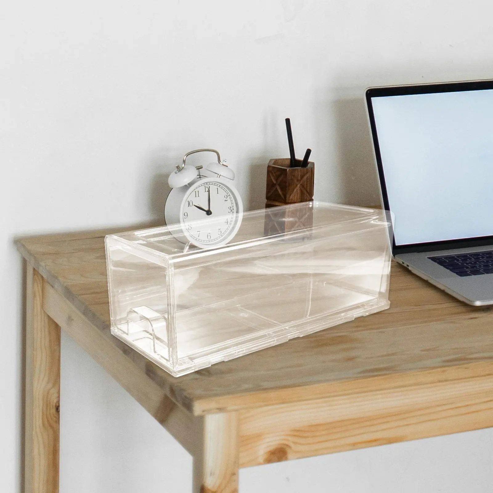 Desk Organizer Drawer Style Transparent Plastic Stationery Storage Box Desktop Organizer for Office Home Makeup Storage