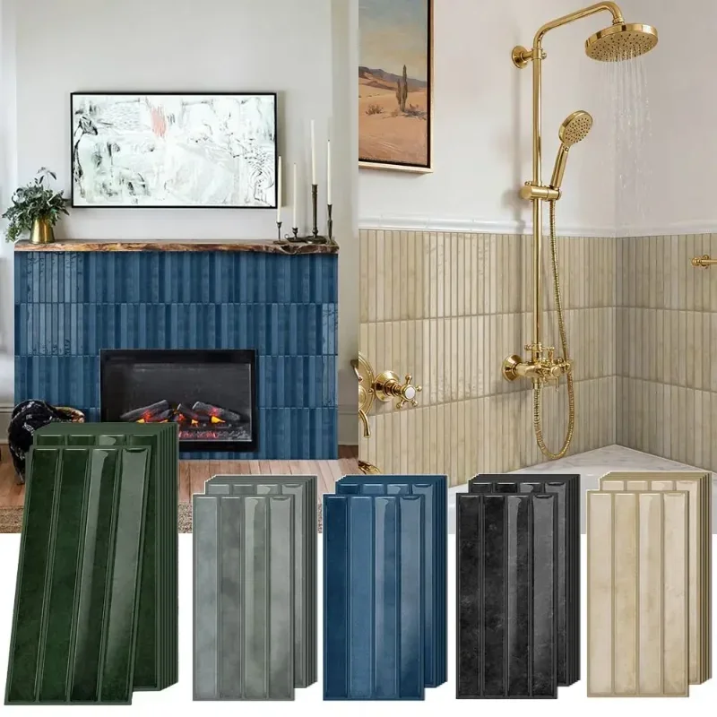 Mehrfarbige Fliesen-Wandaufkleber Selbstklebend 3D-Design 3D Küchen-Tapete Fliesenmuster Wasserdichte Rückwand-Aufkleber