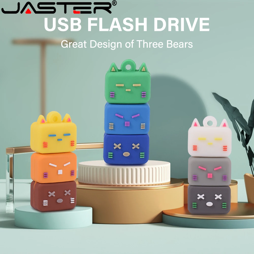 JASTER New Cartoon Flash Drive 64GB Cute Baby Real Capacity USB 2.0 32GB Owl Pendrive 16GB 8GB Memory Stick Gifts for Children