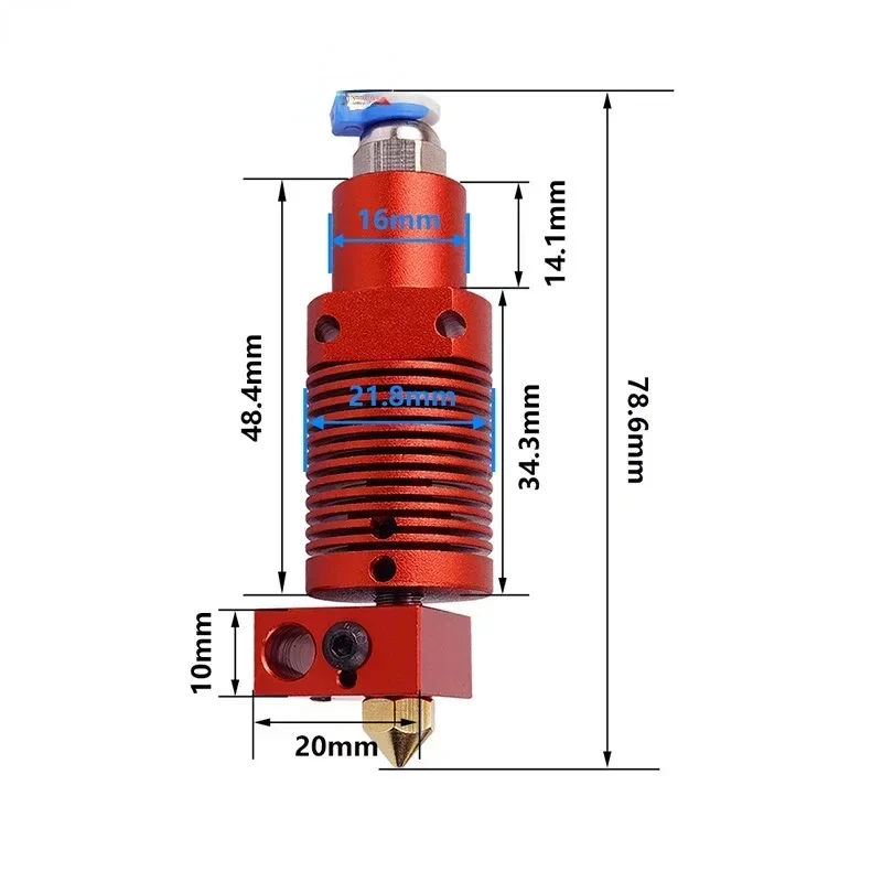 Upgrade CR10S PRO Hotend Plated Wear Resistant Brass 0.4mm Nozzle for Creality CR-10S Pro, CR-10 MAX, CR-10S PRO V2