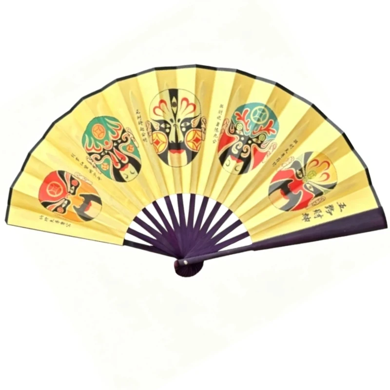 

Creative Sichuan Opera Face Mask Silk Fan National Treasure Figure Silk Folding Fan Sending Sichuan Souvenirs to Foreign Friends