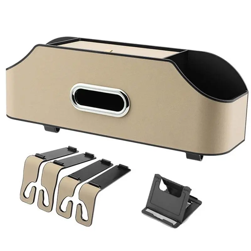 

AEA7-органайзер на заднее сиденье в подголовнике автомобиля с 2 подстаканниками для напитков, держателями для мобильных телефонов, крючками и аксессуарами для коробки для салфеток